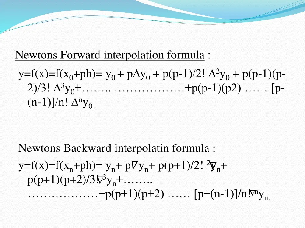 newtons forward interpolation formula