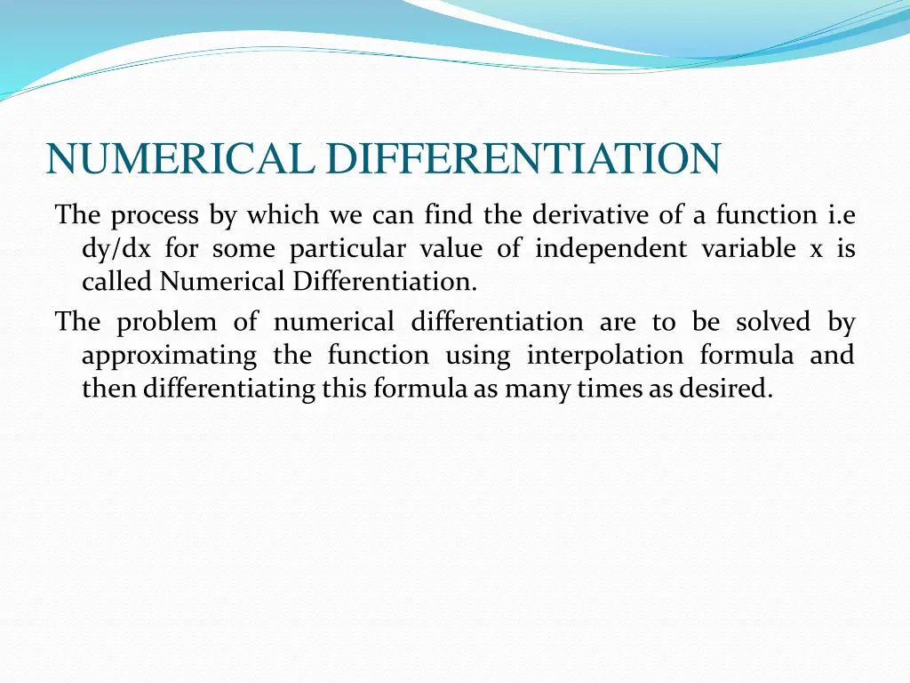 numerical differentiation