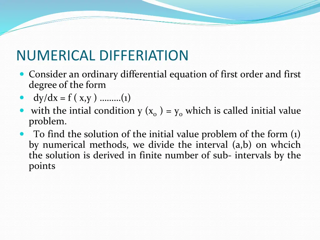 numerical differiation