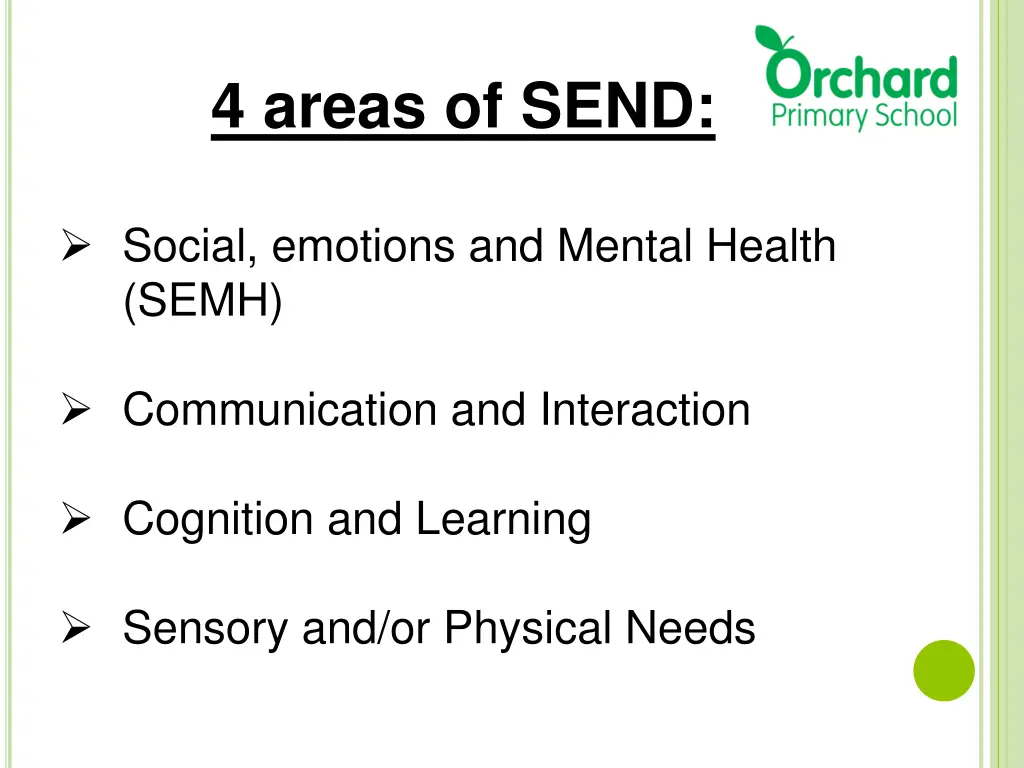 4 areas of send