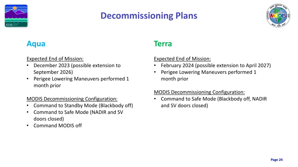 decommissioning plans