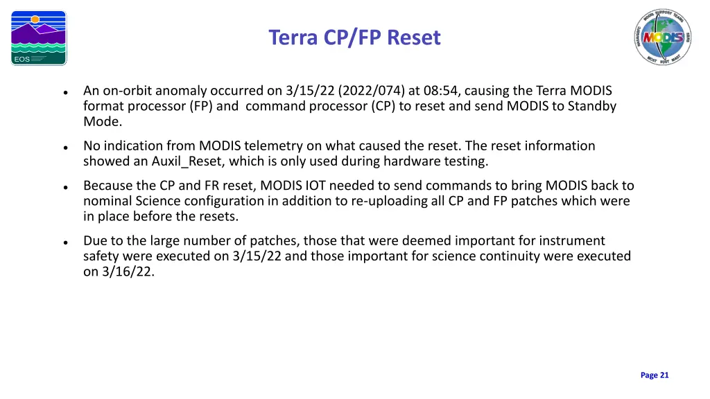 terra cp fp reset