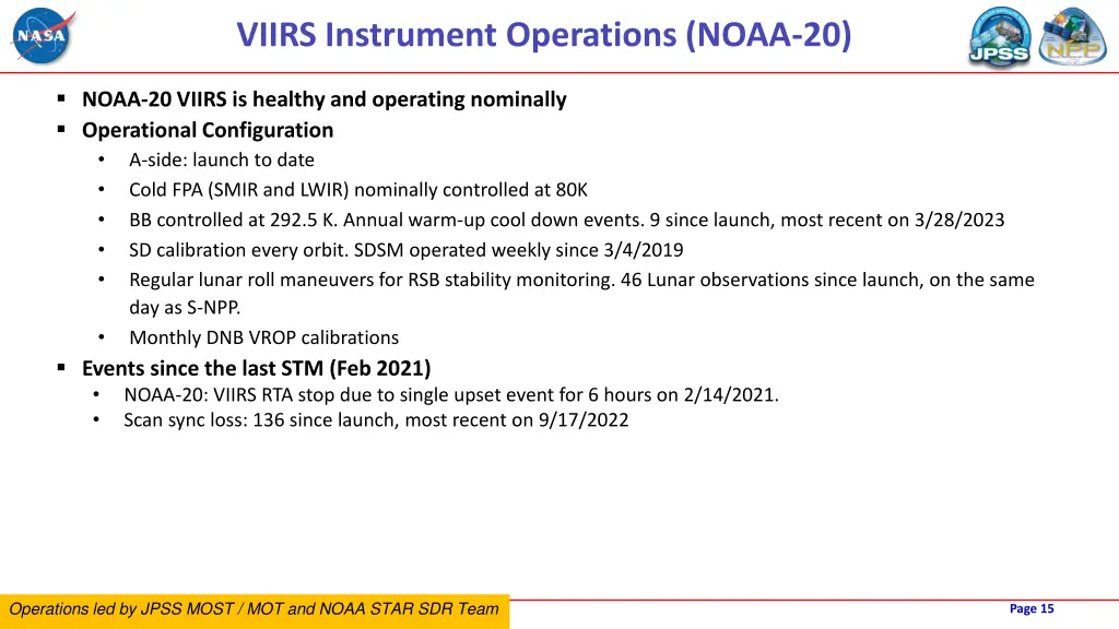 viirs instrument operations noaa 20