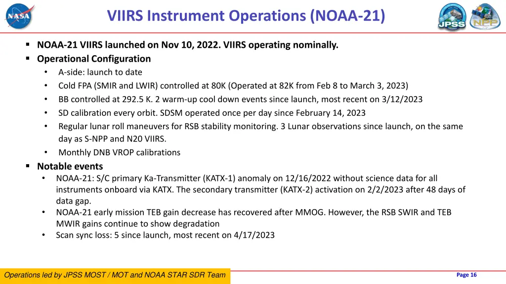 viirs instrument operations noaa 21