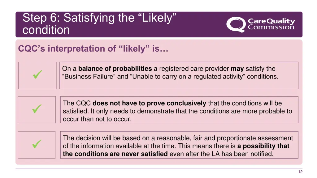 step 6 satisfying the likely condition