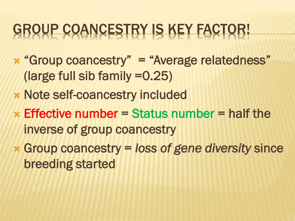 group coancestry is key factor