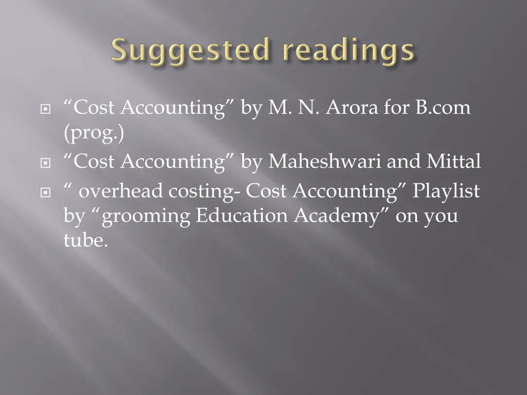 cost accounting by m n arora for b com prog cost