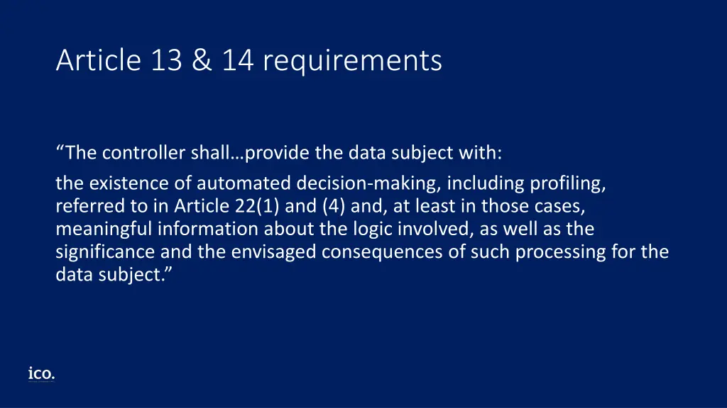 article 13 14 requirements