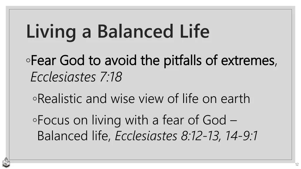 living a balanced life