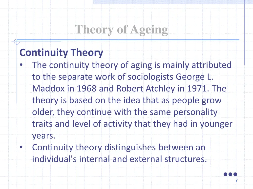 theory of ageing 1