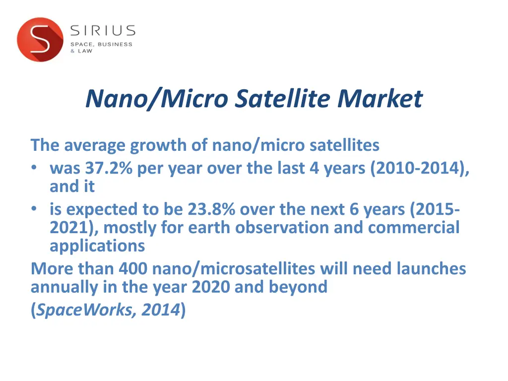 nano micro satellite market