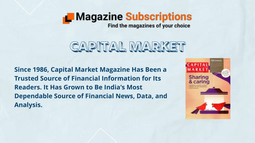 since 1986 capital market magazine has been