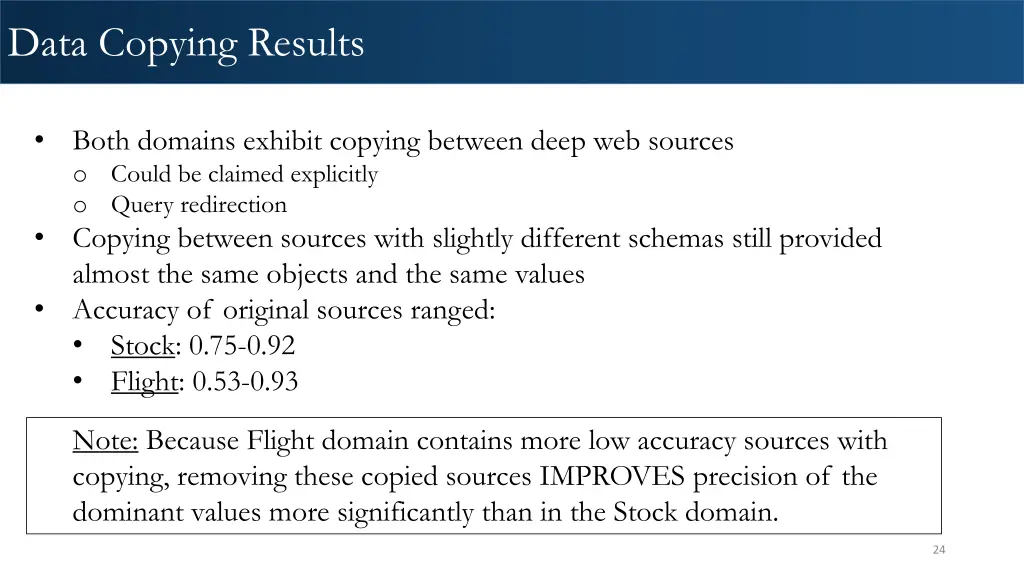 data copying results