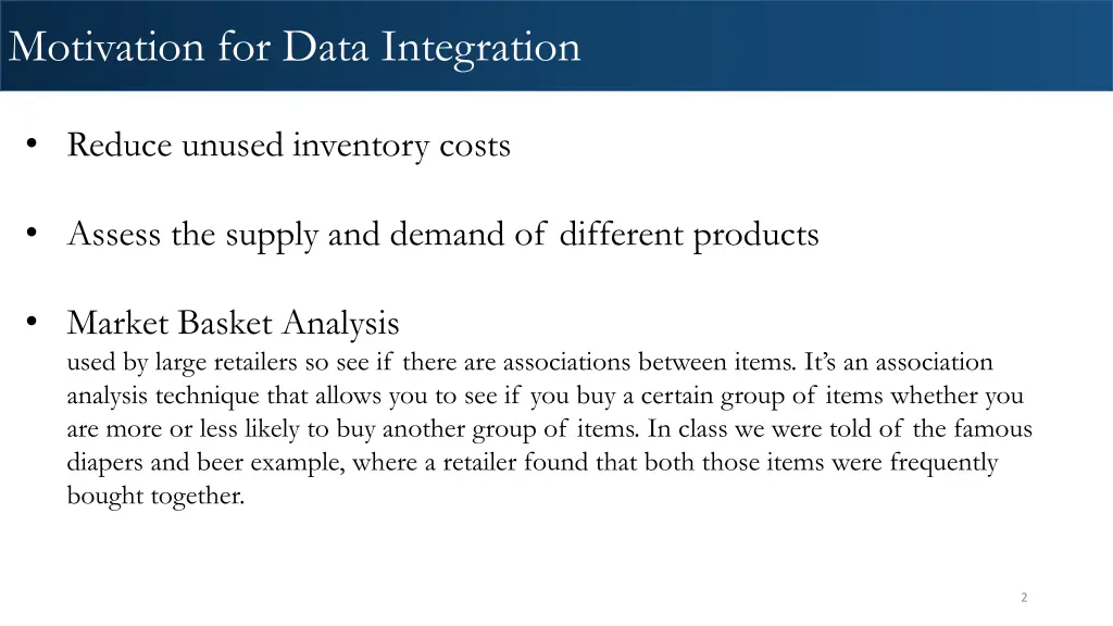 motivation for data integration