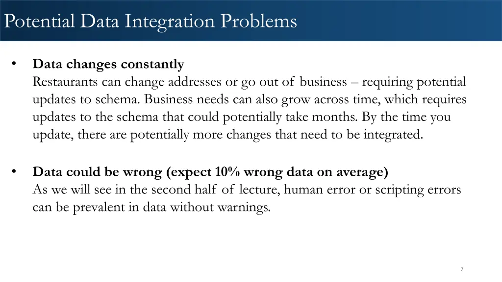 potential data integration problems 1