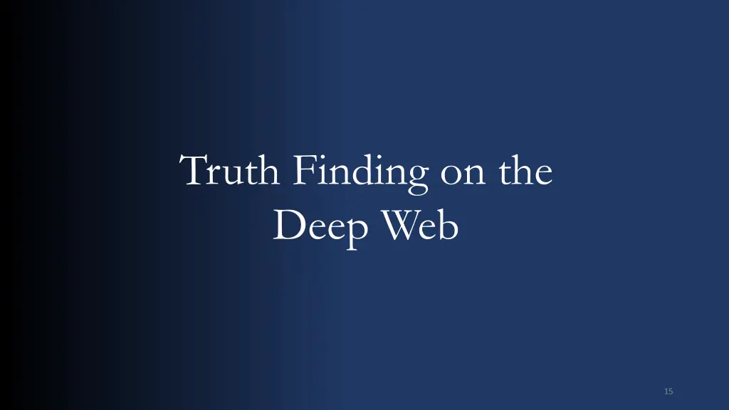 truth finding on the deep web