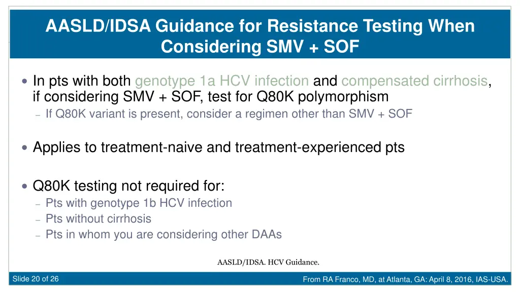 aasld idsa guidance for resistance testing when