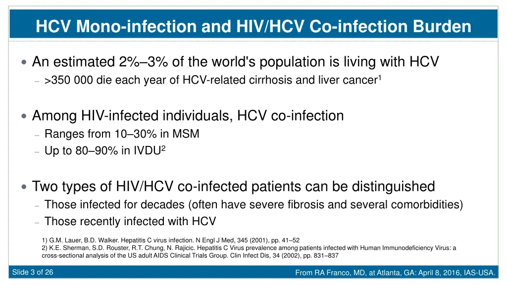 hcv mono infection and hiv hcv co infection burden