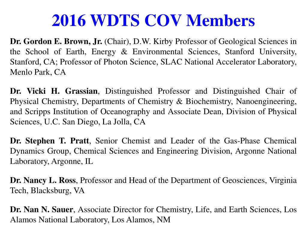 2016 wdts cov members