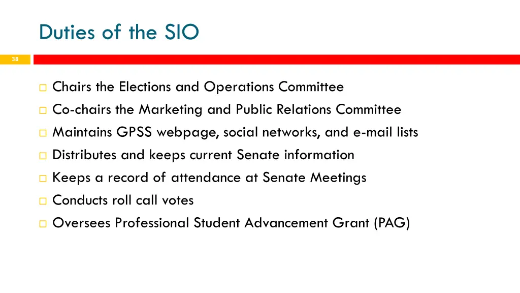 duties of the sio