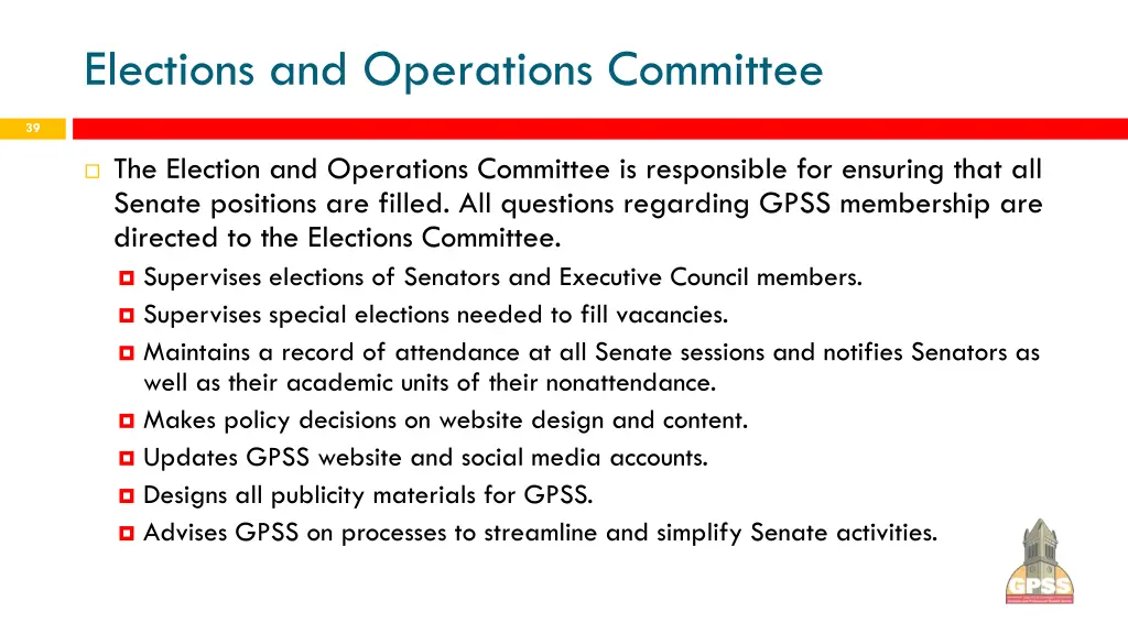 elections and operations committee