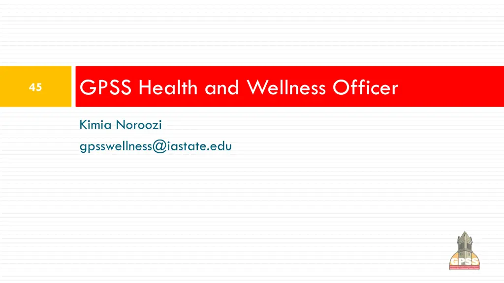 gpss health and wellness officer