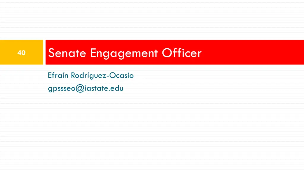 senate engagement officer