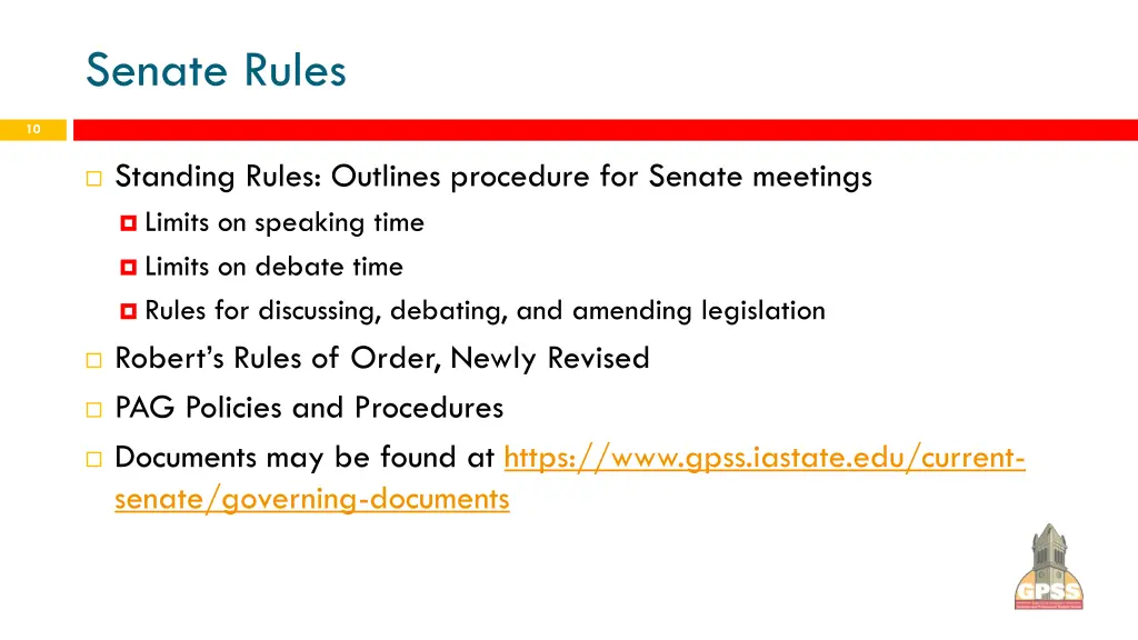 senate rules 1