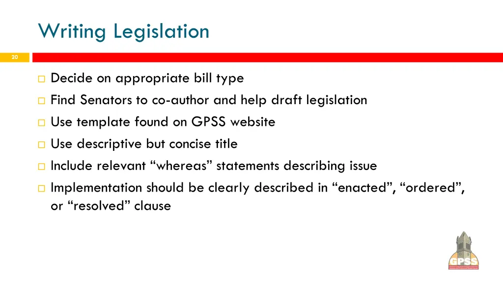 writing legislation