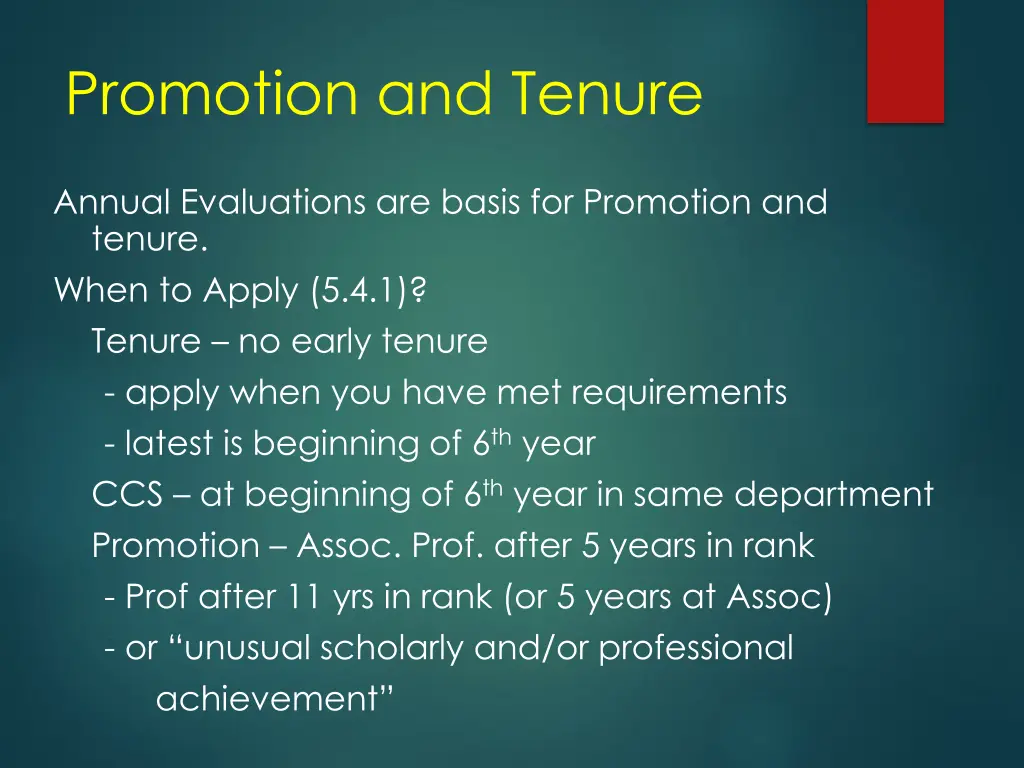 promotion and tenure