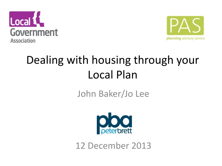 dealing with housing through your local plan