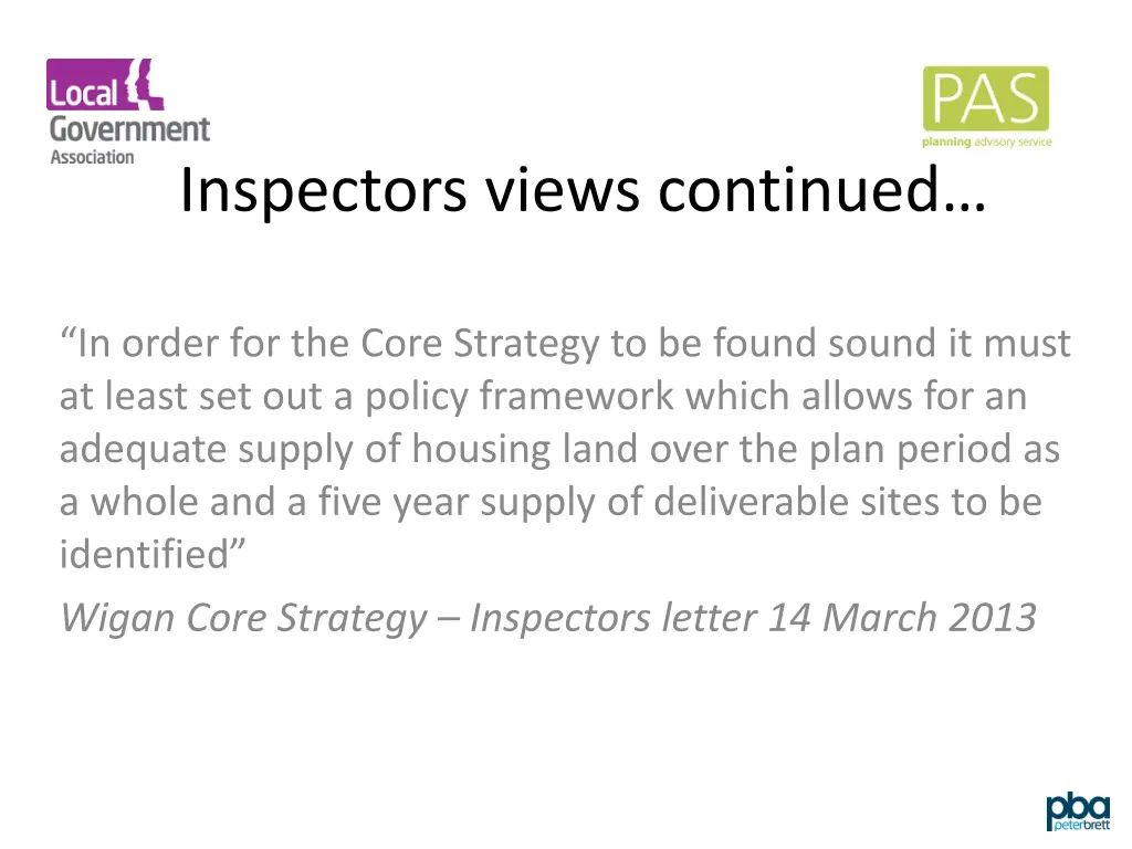 inspectors views continued