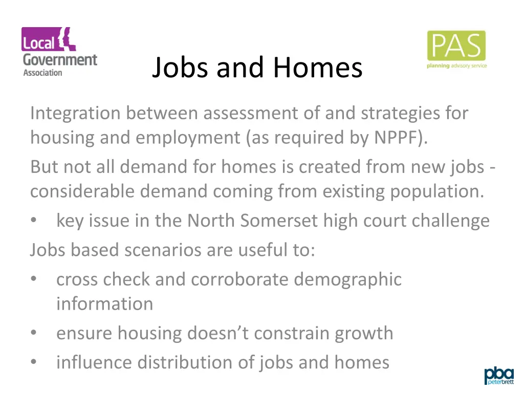 jobs and homes