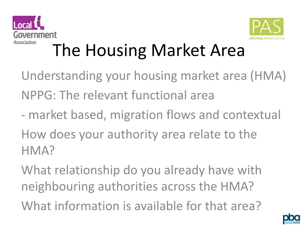 the housing market area