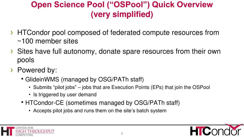 open science pool ospool quick overview very