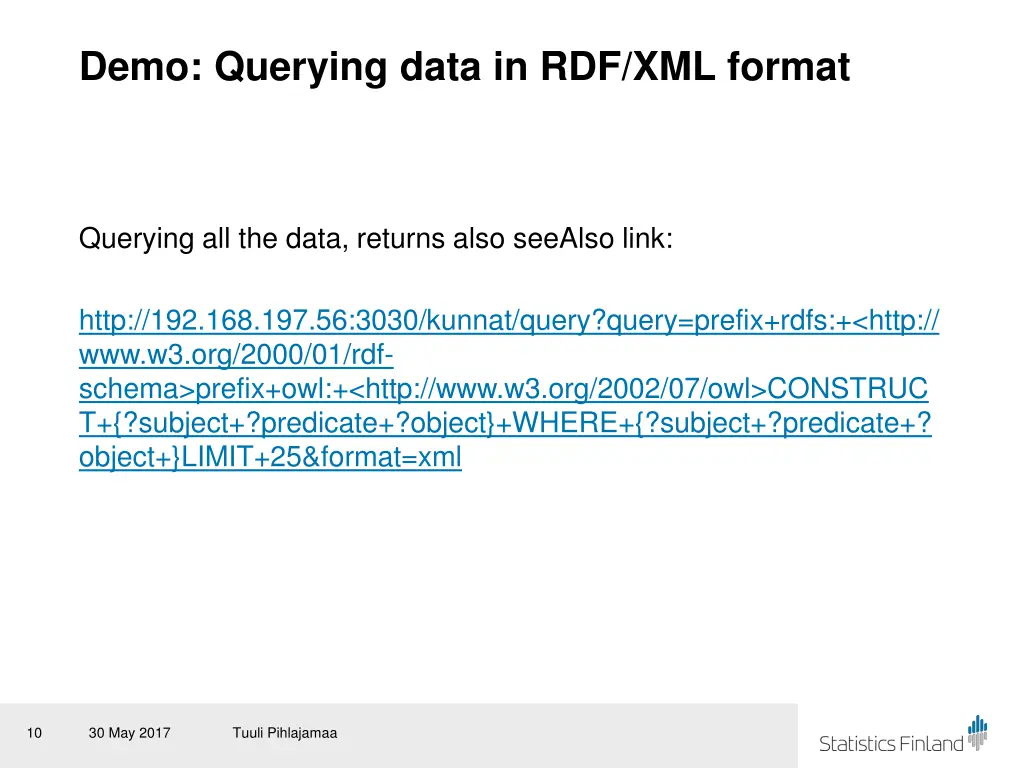 demo querying data in rdf xml format