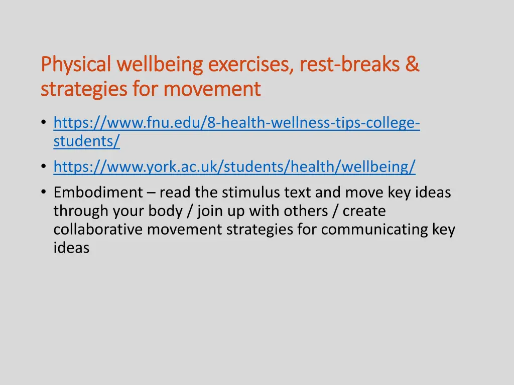 physical wellbeing exercises rest physical