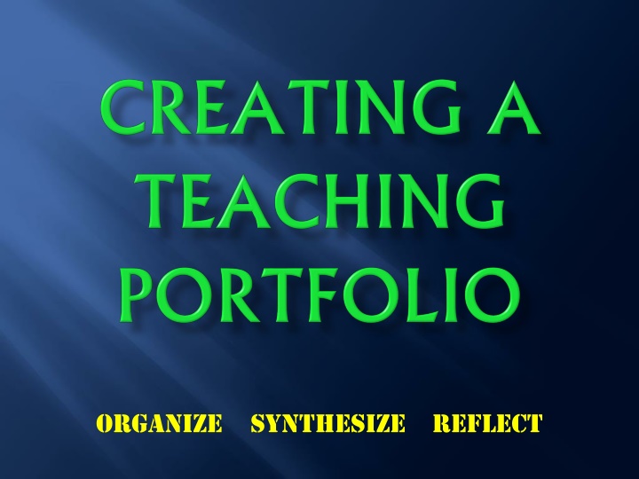 organize synthesize reflect