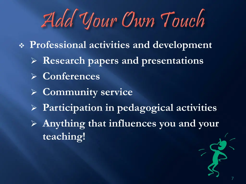 professional activities and development research