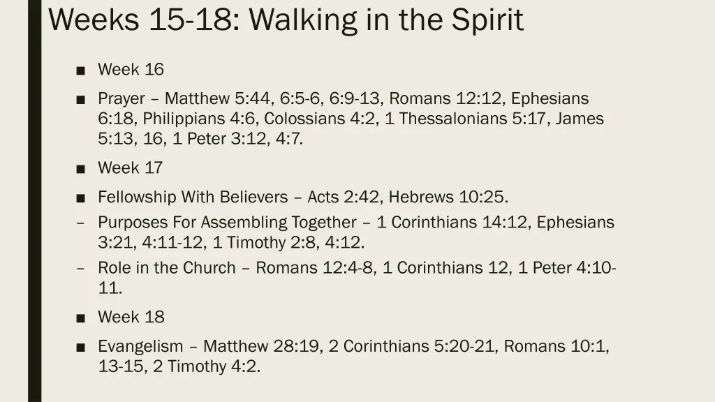 weeks 15 18 walking in the spirit 1