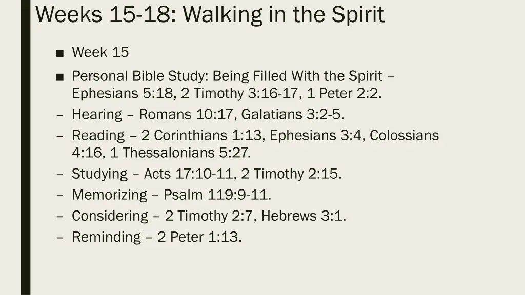 weeks 15 18 walking in the spirit