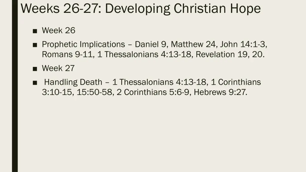 weeks 26 27 developing christian hope