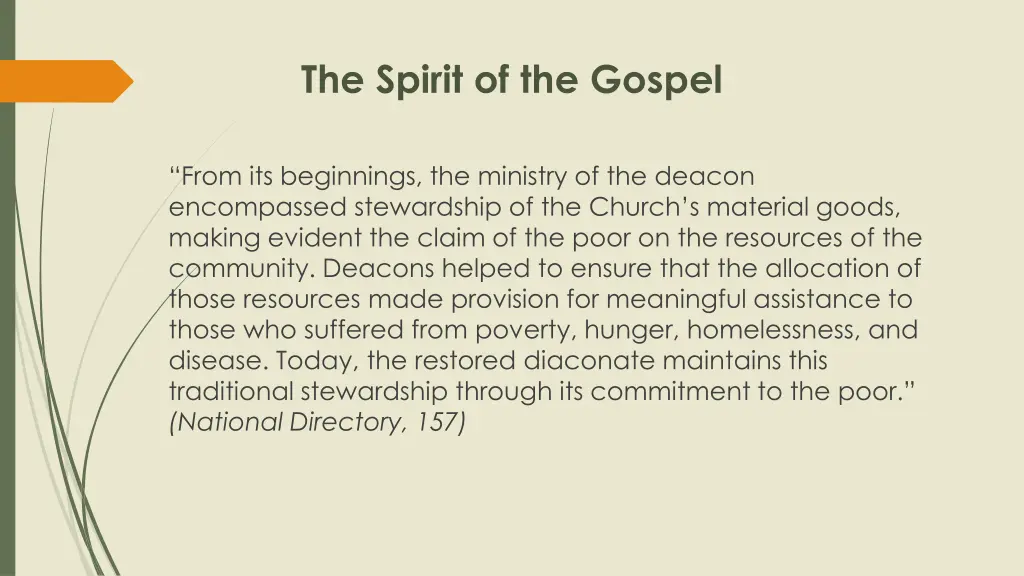 the spirit of the gospel