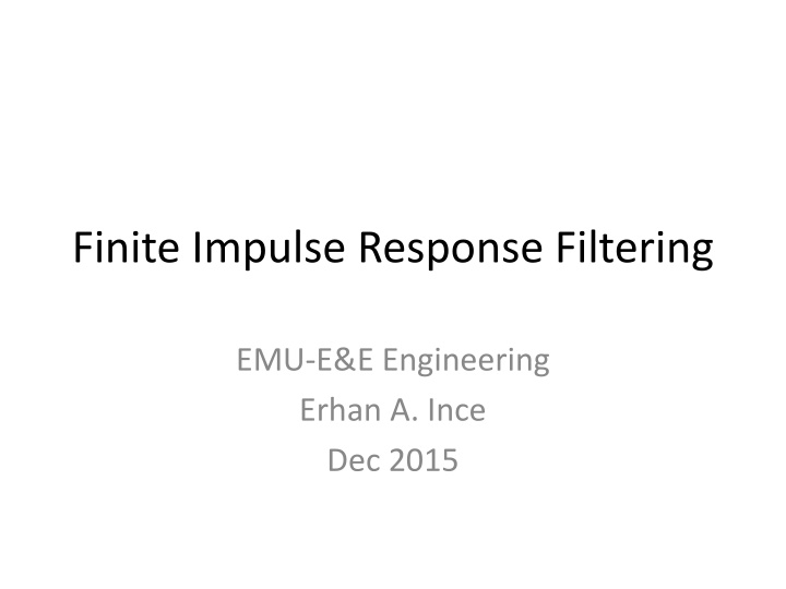 finite impulse response filtering