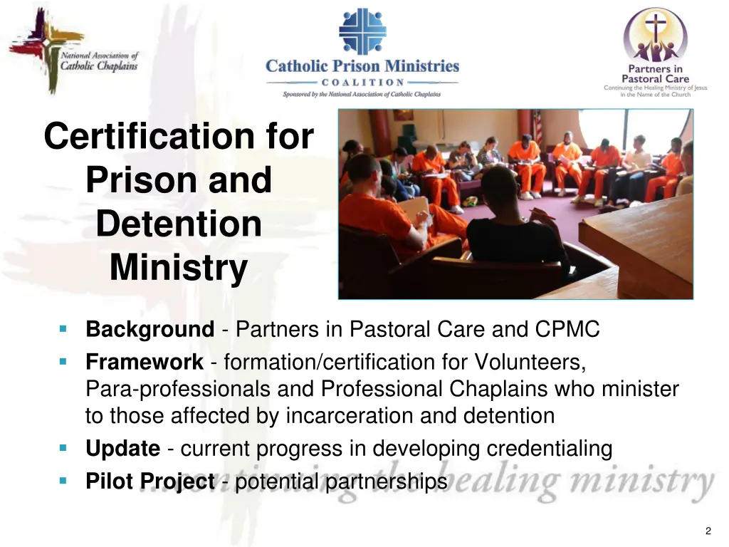 certification for prison and detention ministry