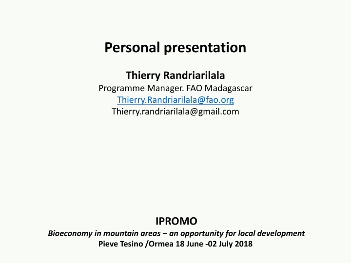 personal presentation