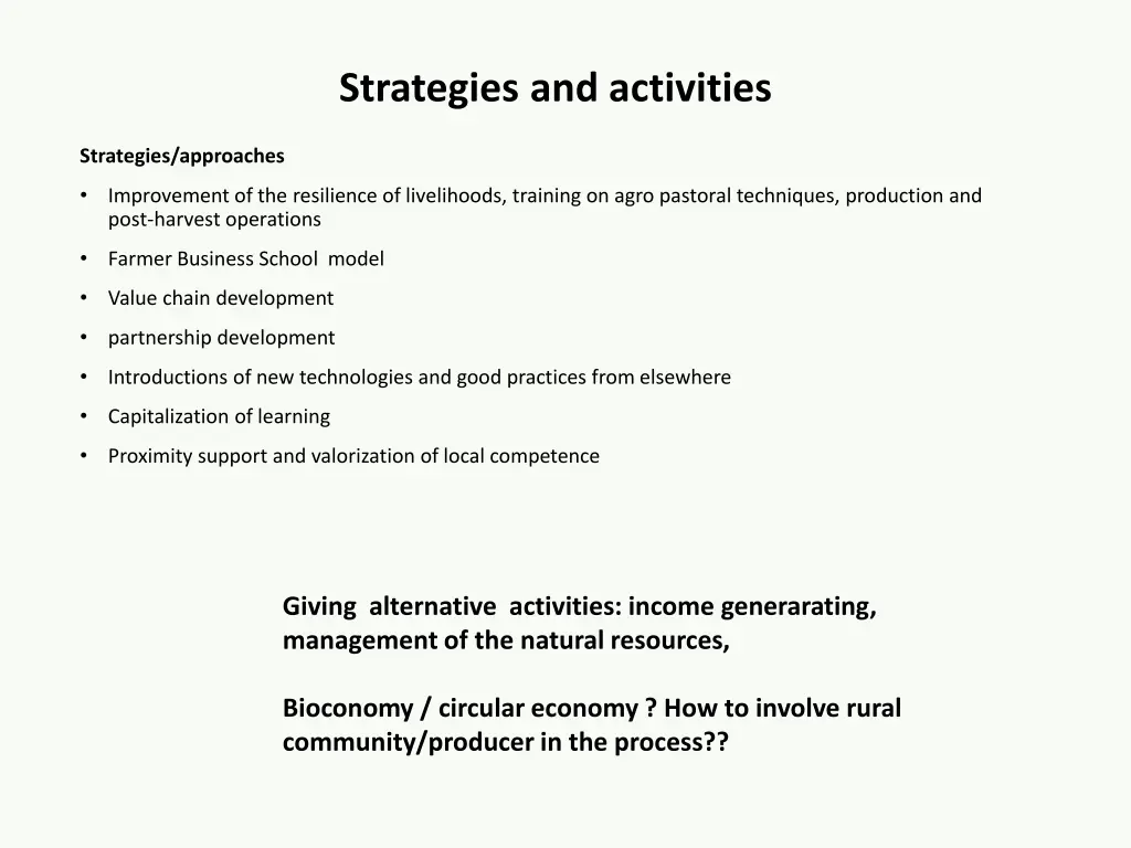 strategies and activities