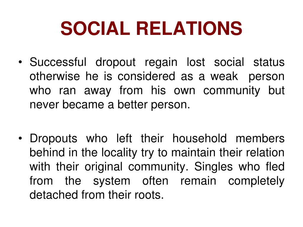 social relations