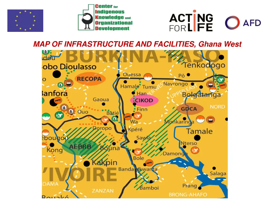 map of infrastructure and facilities ghana west