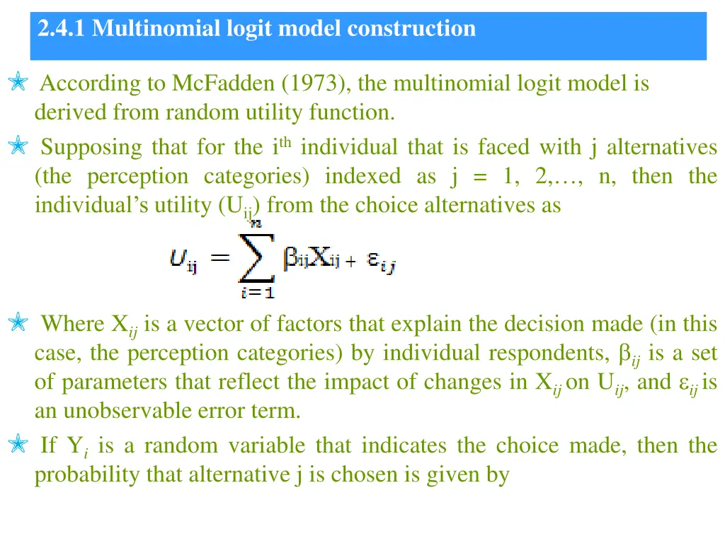 2 4 1 multinomial logit model construction